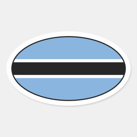 Botswana Flag Oval Sticker (Voorkant)