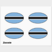 Botswana Flag Oval Sticker (Vel)