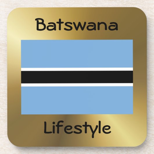 Botswana Flag+Text Onderzetter (Voorkant)