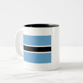 Botswana Flag Tweekleurige Koffiemok (Voorkant links)
