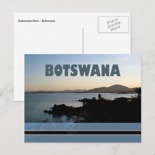 Botswana - Gaborone Dam Briefkaart. Briefkaart (Voorkant / Achterkant)