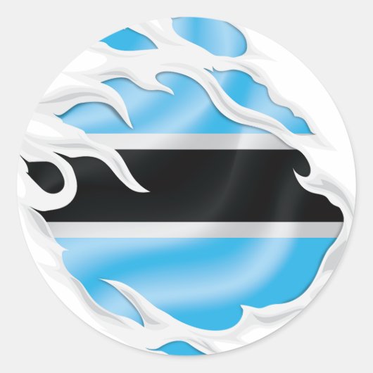Botswana Geripte vlag Ronde Sticker (Voorkant)