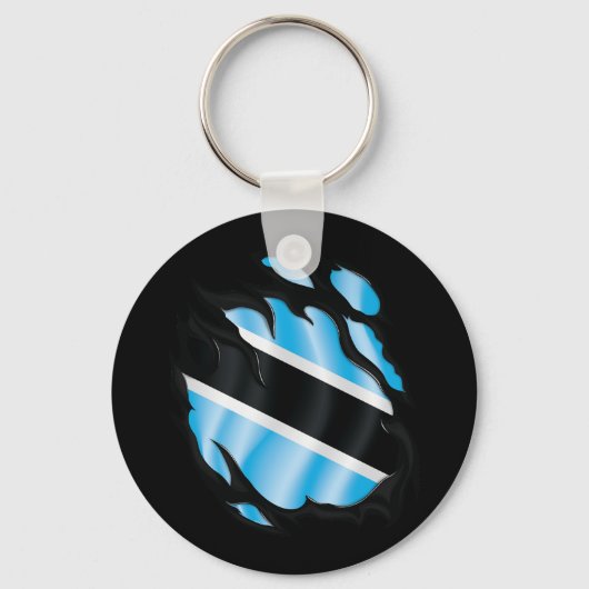 Botswana Geripte vlag Sleutelhanger (Achterkant)