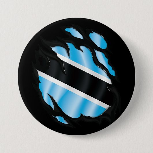 Botswana Gescheurde Vlag Ronde Button 7,6 Cm (Voorkant)