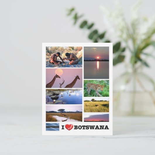 Botswana - I Love - Briefkaart (Staand voorkant)