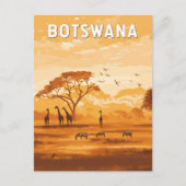 Botswana Illustration Travel Art Vintage Briefkaart (Voorkant)