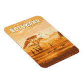 Botswana Illustration Travel Art Vintage Magneet (Rechterzijde)