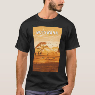 Botswana Illustration Travel Art Vintage T-shirt