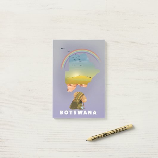 Botswana-kaart Post-it® Notes (Op bureau)