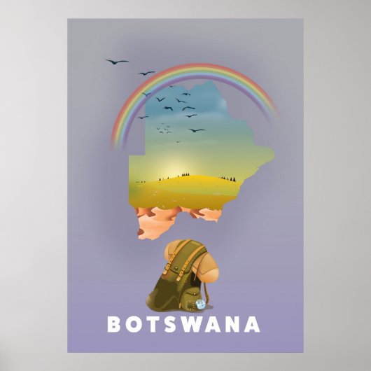 Botswana-kaart Poster (Voorkant)
