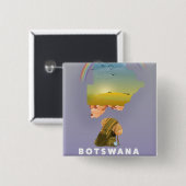Botswana kaart vierkante button 5,1 cm (Voorkant /achterkant)