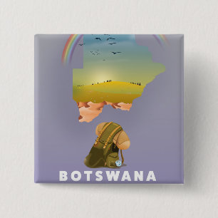 Botswana kaart vierkante button 5,1 cm