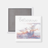 Botswana Kubu Island Baobab Tree Magnet (Voorkant / Achterkant)