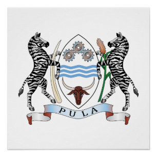 Botswana land wapen wapenschild symbool embleem vl perfect poster
