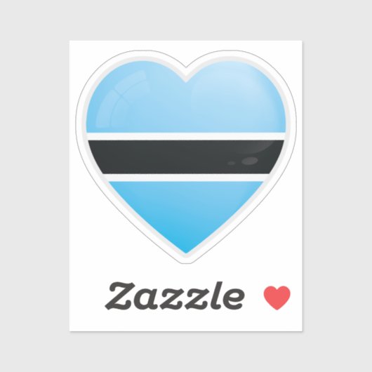 Botswana Love Flag Sticker (Vel)