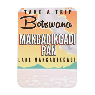 Botswana - Makgadikgadi Pan vintage reisposter Magneet
