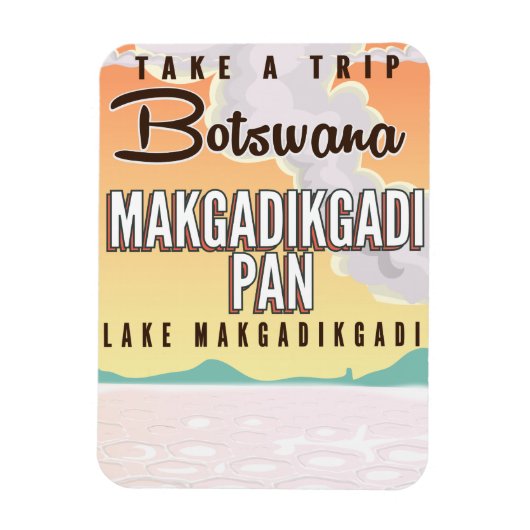 Botswana - Makgadikgadi Pan vintage reisposter Magneet (Verticaal)