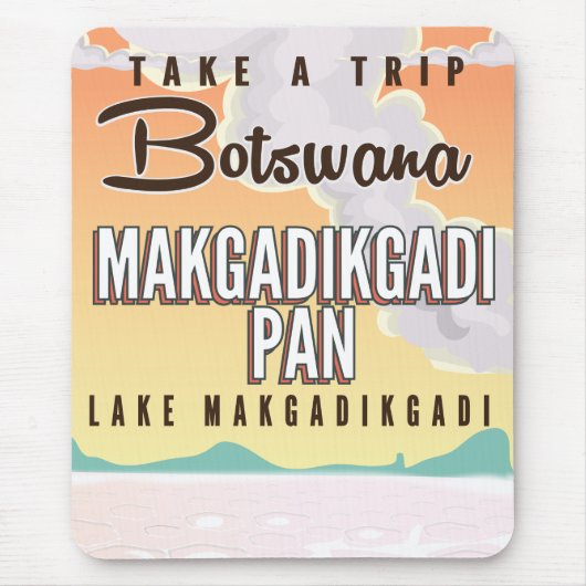 Botswana - Makgadikgadi Pan vintage reisposter Muismat (Voorkant)