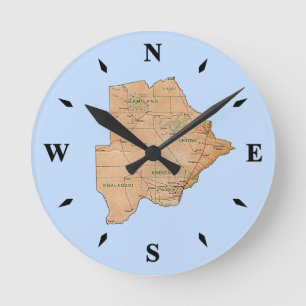 Botswana Map Clock Ronde Klok