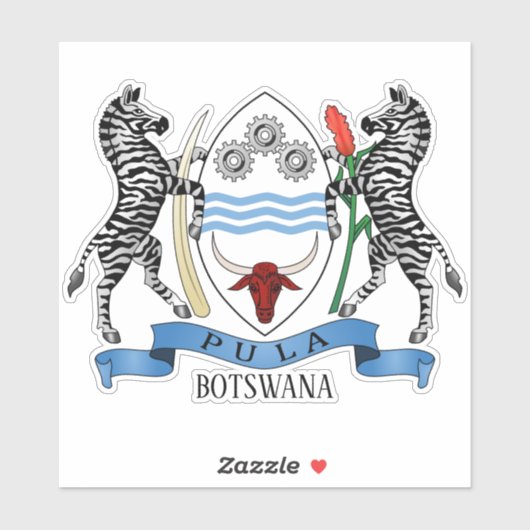 Botswana - nationaal wapenschild sticker (Vel)