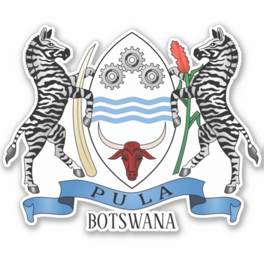 Botswana - nationaal wapenschild sticker (Voorkant)