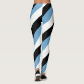 Botswana National Flag Colors Diagonal Striped Leggings (Achterkant)