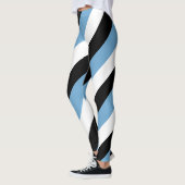 Botswana National Flag Colors Diagonal Striped Leggings (Links)