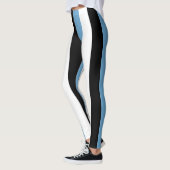 Botswana National Flag Colors Vertical Striped Leggings (Links)