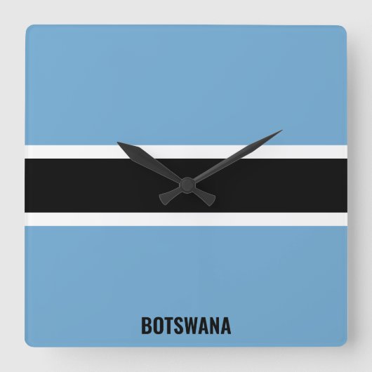 Botswana National Flag Patriotic Vierkante Klok (Voorkant)