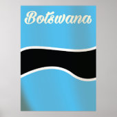 Botswana National Flag -stijl reisposter Poster (Voorkant)