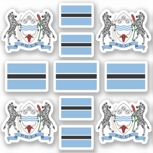 Botswana - national symbols /Coat of arms and flag Sticker (Voorkant)