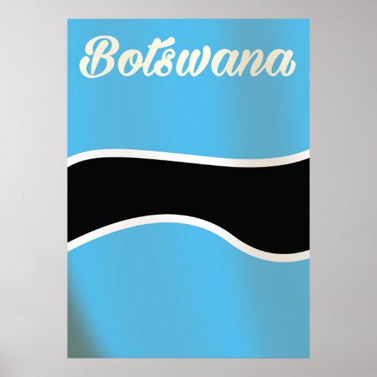 Botswana Nationale Vlag vintage stijl reisposter Poster (Voorkant)