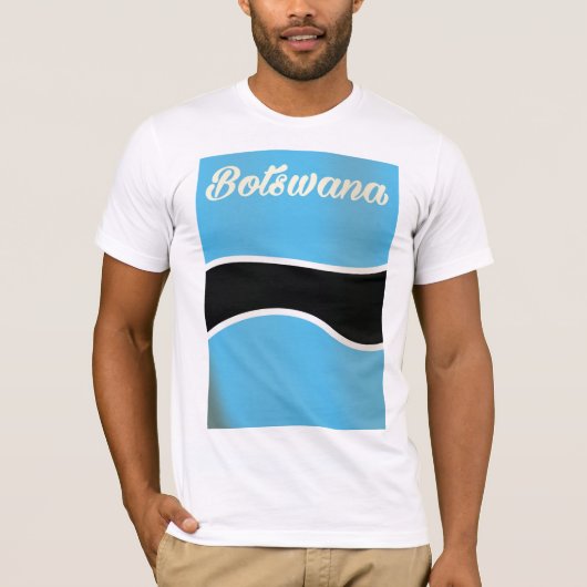 Botswana Nationale Vlag vintage stijl reisposter T-shirt (Voorkant)