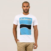 Botswana Nationale Vlag vintage stijl reisposter T-shirt (Voorkant volledig)