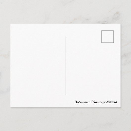 Botswana Okavango Delta Sunset Briefkaart (Achterkant)