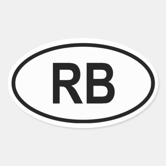 Botswana "RB" Ovale Sticker (Voorkant)