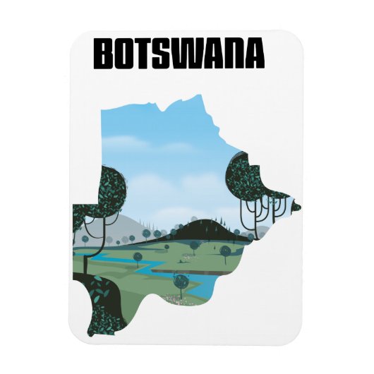 Botswana reisposter magneet (Verticaal)