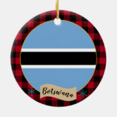 Botswana, Rode buffalo-pleister en Botswana-vlag Keramisch Ornament (Achterkant)