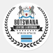 Botswana Ronde Sticker (Voorkant)