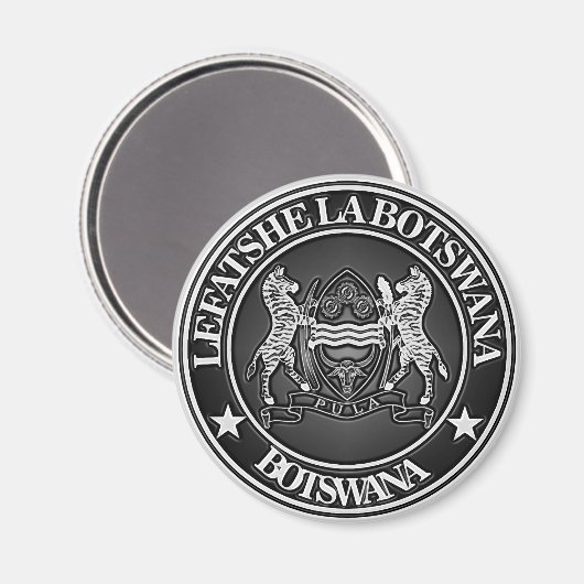 Botswana Round Emblem Magneet (Voorkant / Achterkant)