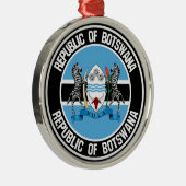 Botswana Round Emblem Metalen Ornament (Rechts)