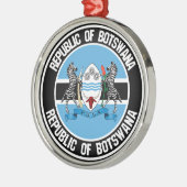 Botswana Round Emblem Metalen Ornament (Links)
