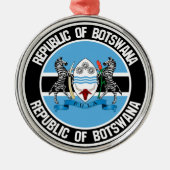 Botswana Round Emblem Metalen Ornament (Voorkant)