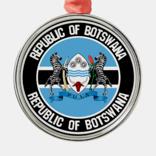 Botswana Round Emblem Metalen Ornament