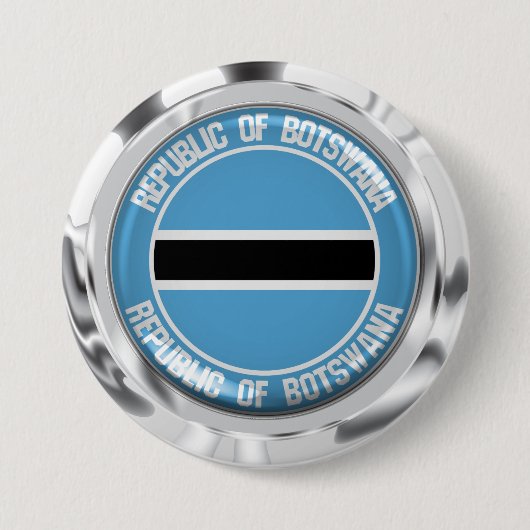 Botswana Round Emblem Ronde Button 7,6 Cm (Voorkant)