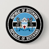 Botswana Round Emblem Ronde Button 7,6 Cm (Voorkant)