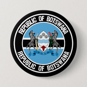 Botswana Round Emblem Ronde Button 7,6 Cm