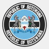 Botswana Round Emblem Ronde Sticker (Voorkant)
