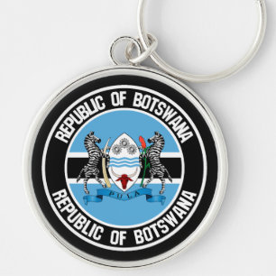 Botswana Round Emblem Sleutelhanger