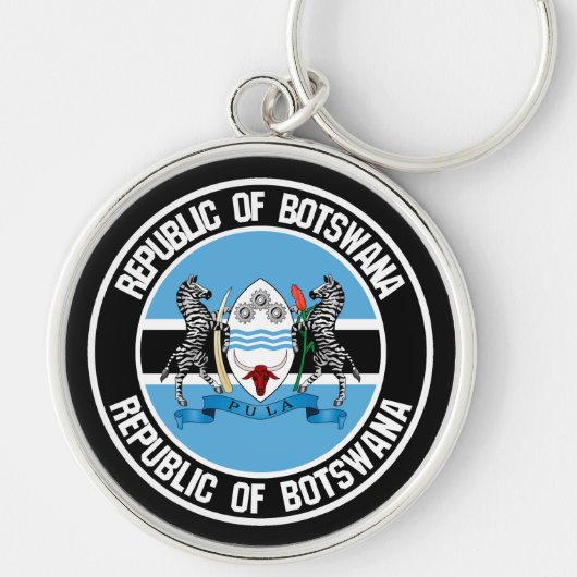 Botswana Round Emblem Sleutelhanger (Voorkant)